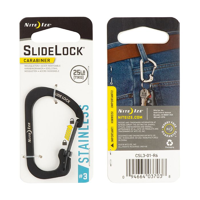 SlideLock® Carabiner #3 - Black