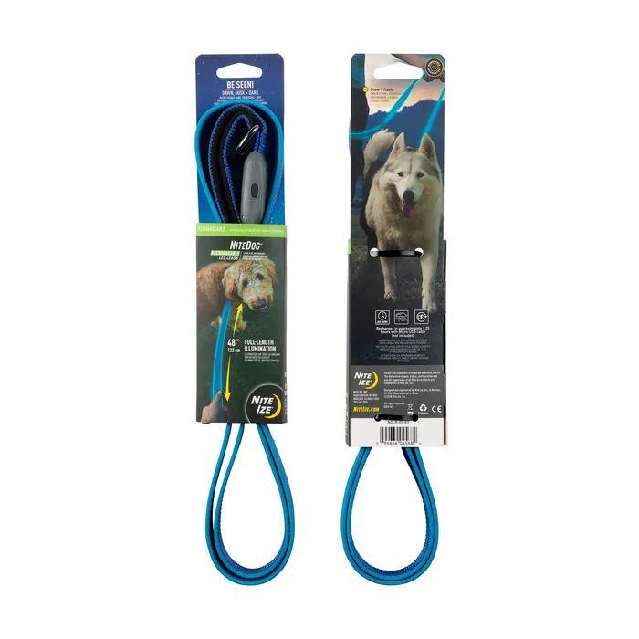 NiteDog™ Rechargeable LED Leash - Blue/Blue LED