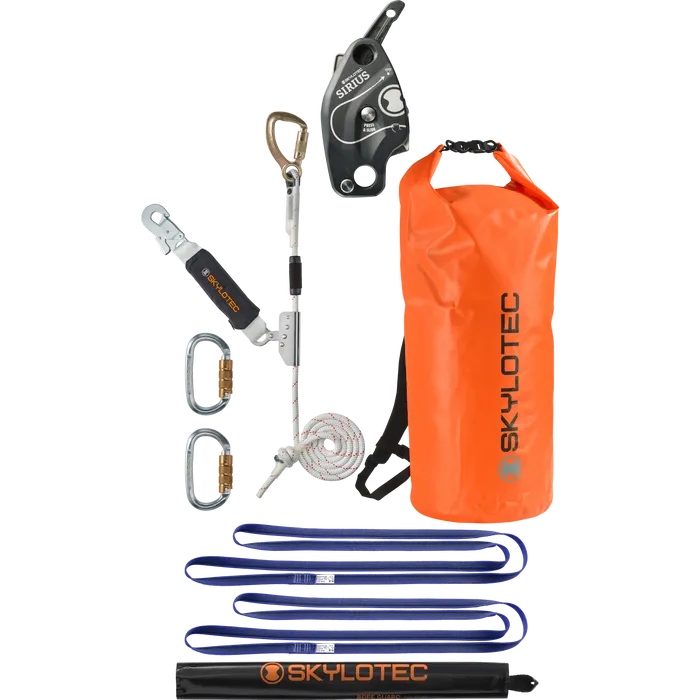 fallskyddskit med falldämpare slinga karbiner säck