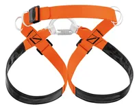 Orange/black climbing harness for cave climbing