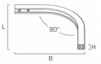 Aluminium 90° Bend For H-Rail