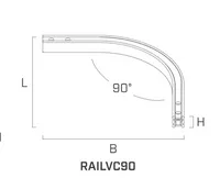Aluminium Vertical 90° Bend For H-Rail