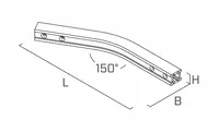 Aluminium 150° Bend For H-Rail