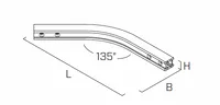 Aluminium 135° Bend For H-Rail