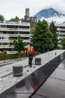 SecuRope Tevo Pro cable lifeline system on Unipost for green