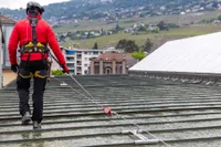 SecuRope Neo Pro cable lifeline system on standing seam roof