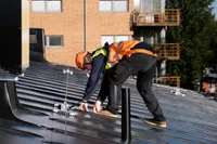 SecuRope Neo Pro cable lifeline system on standing seam roof